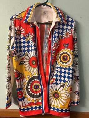 Bold Floral-Print Button Down Shirt - Multicolor